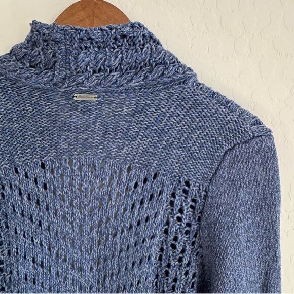 Eddie Bauer Open Cardigan Sweater Round Bottom Shawl Collar Multi Knit Size XL - Picture 4 of 8